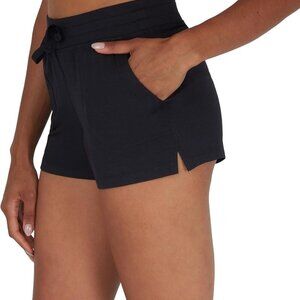 Heather Black Women's Casual Summer Drawstring Lounge Shorts, 3-Inch Inseam